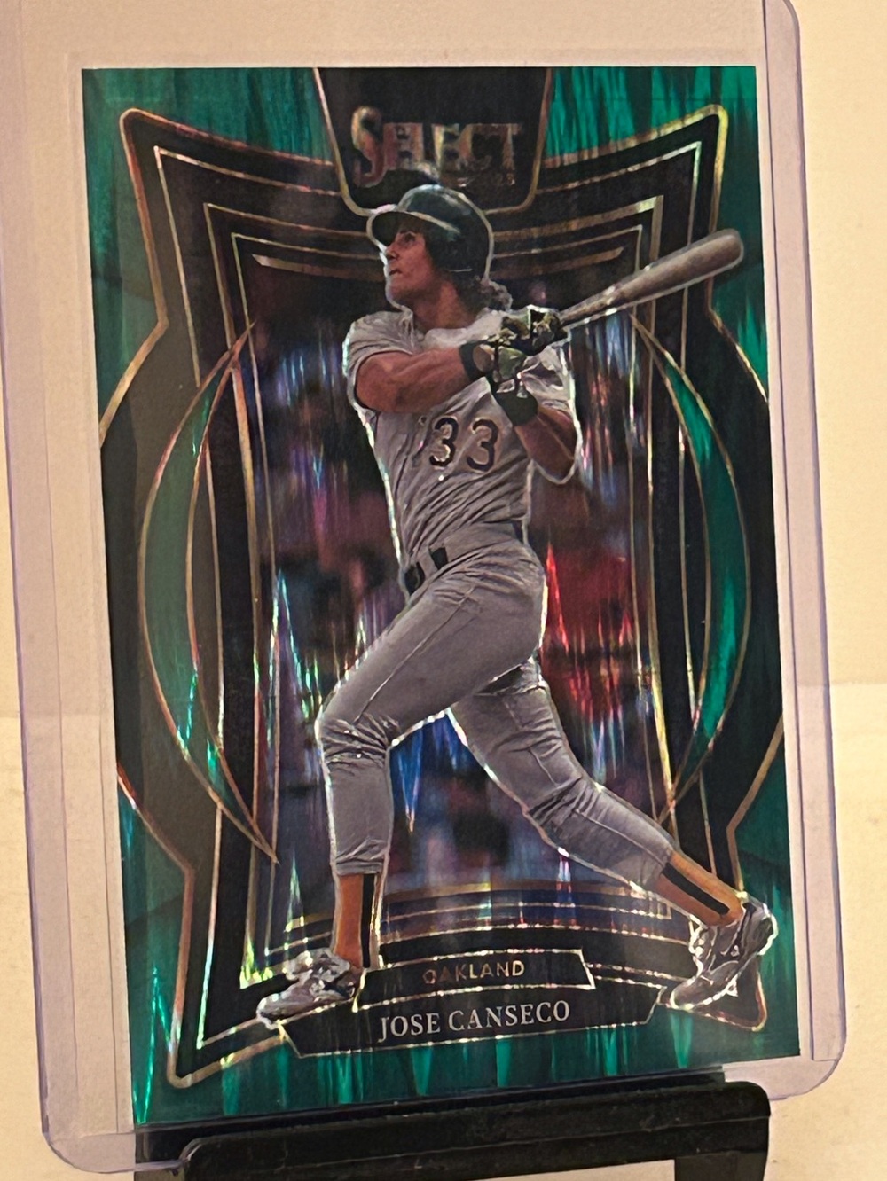 Jose Canseco 2025 Panini Select Green Flash Prizm